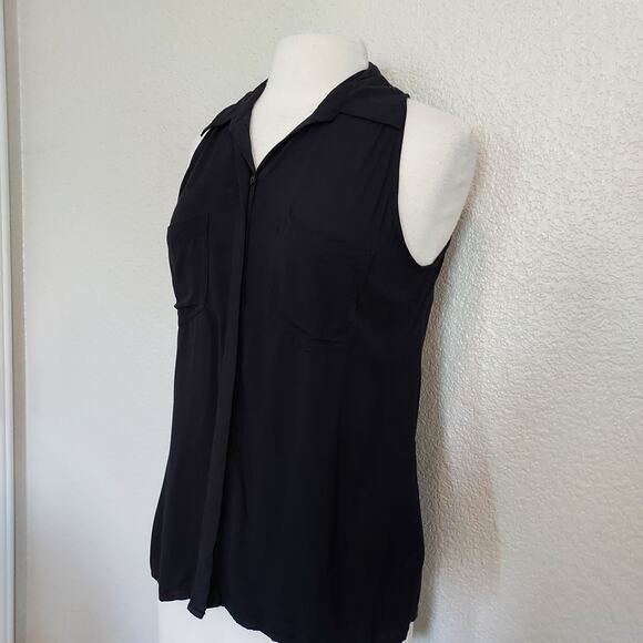 🔴3/$20 Inc Black Short Sleeve Button Top Size M - Picture 5 of 10